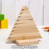 Деревянная мини-пирамидка "Елочка", высота 10 см., Пелси, арт. И607